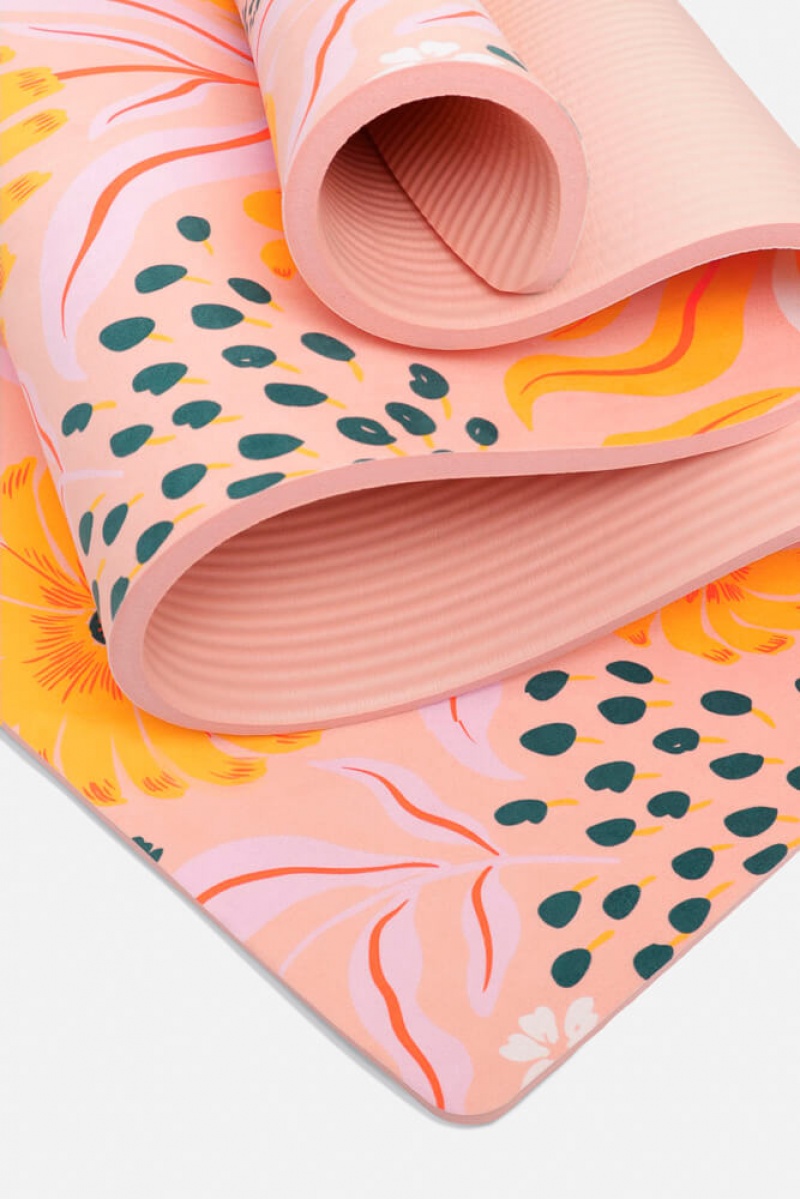 POPFLEX CloudCushion Veganské Semišové Jóga Mat Mandarin Hypnosis 0.5” Thick | AHEG96731