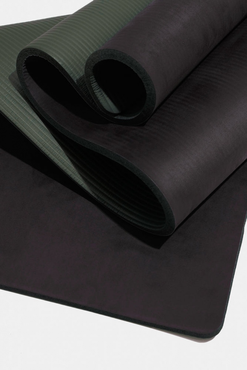 POPFLEX CloudCushion Veganské Semišové Jóga Mat Černé | NQGJ49163