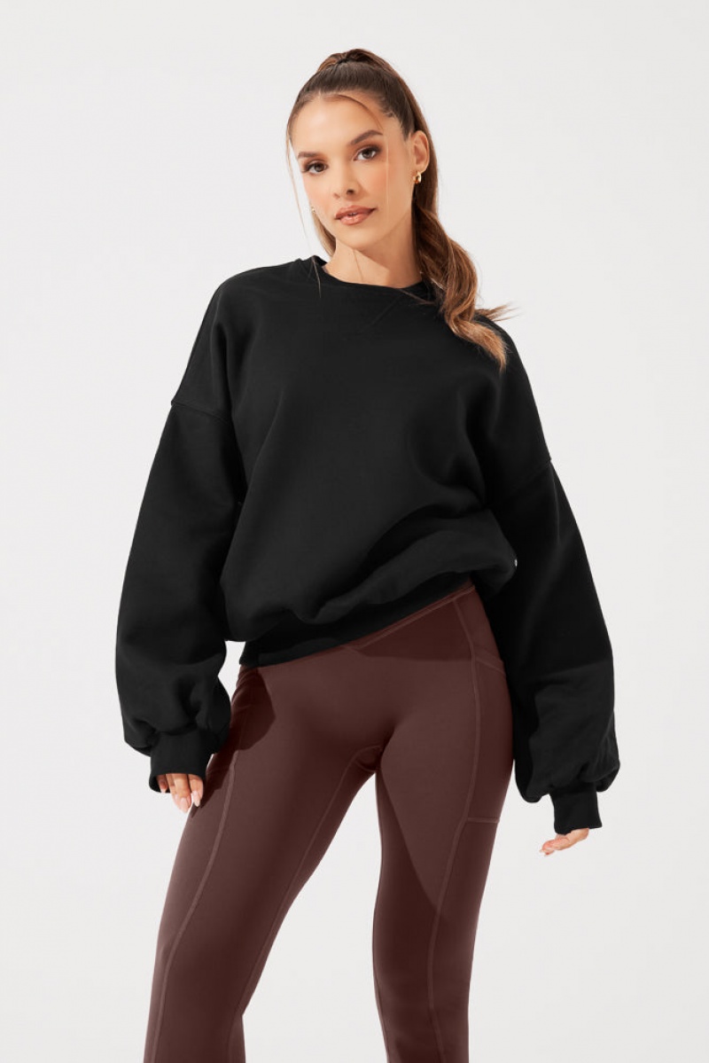 POPFLEX Cloud Crewneck Svetrové Černé | KHRM61283