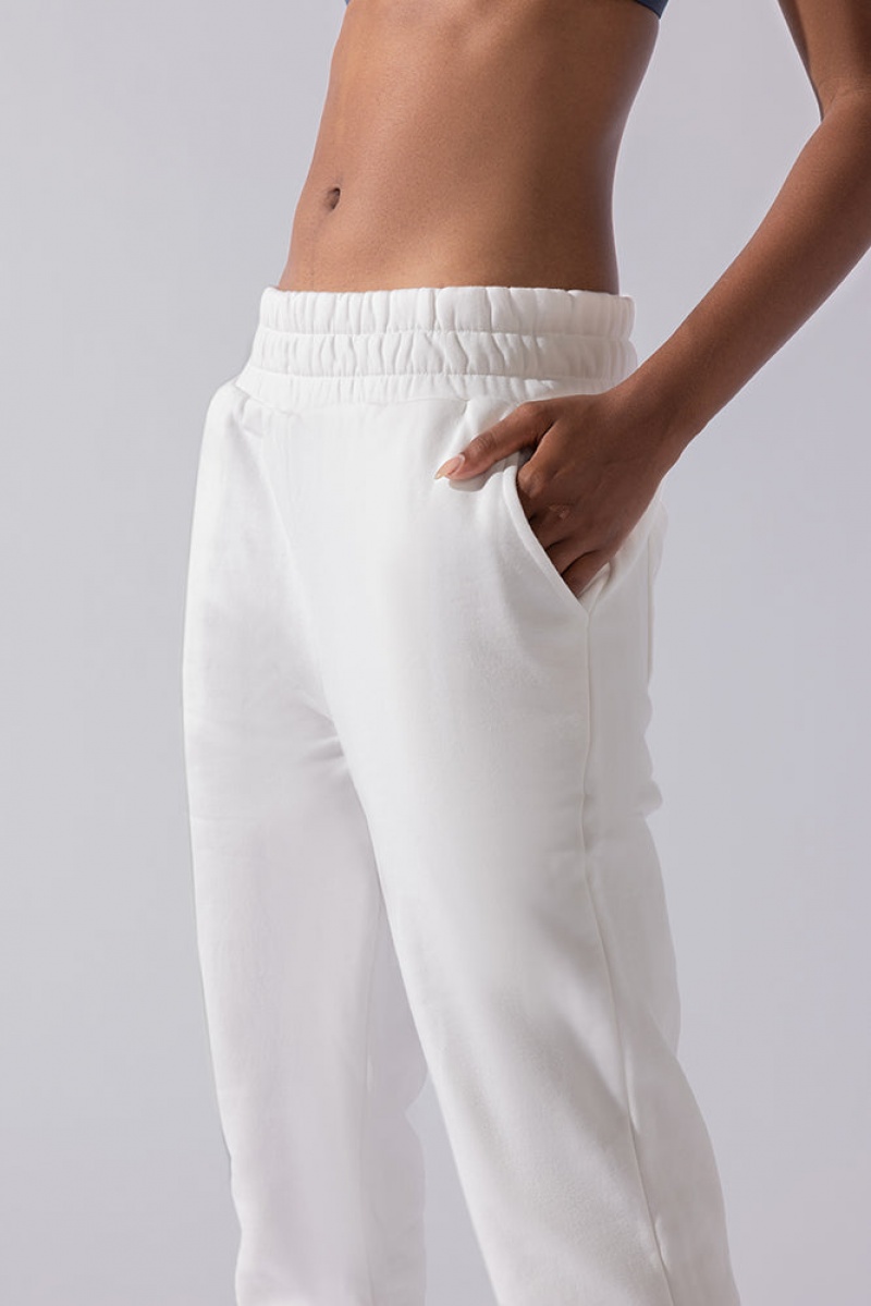 POPFLEX Cloud Rollover Sweatpant Bílé | TICB70564