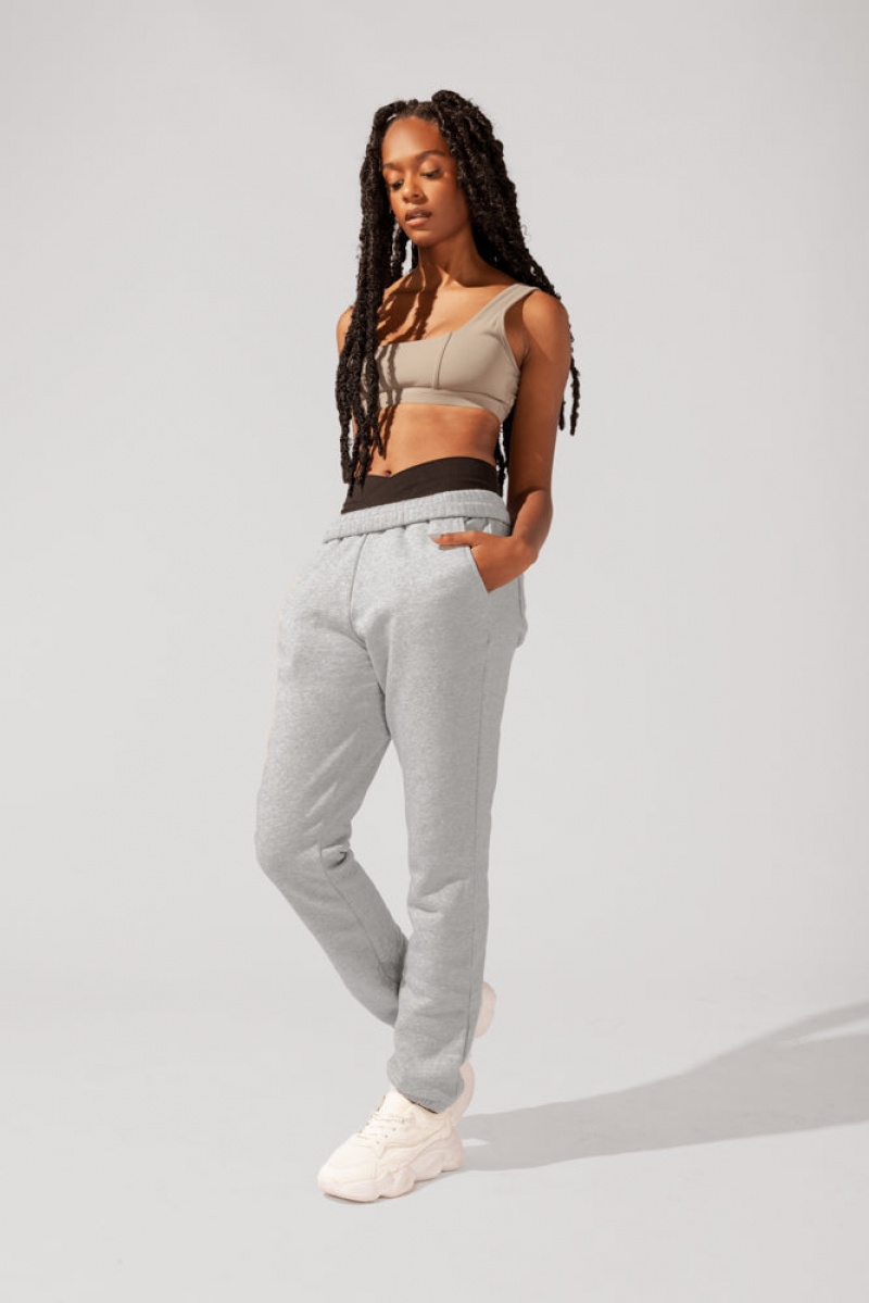 POPFLEX Cloud Rollover Sweatpant Šedé | LGJM32084
