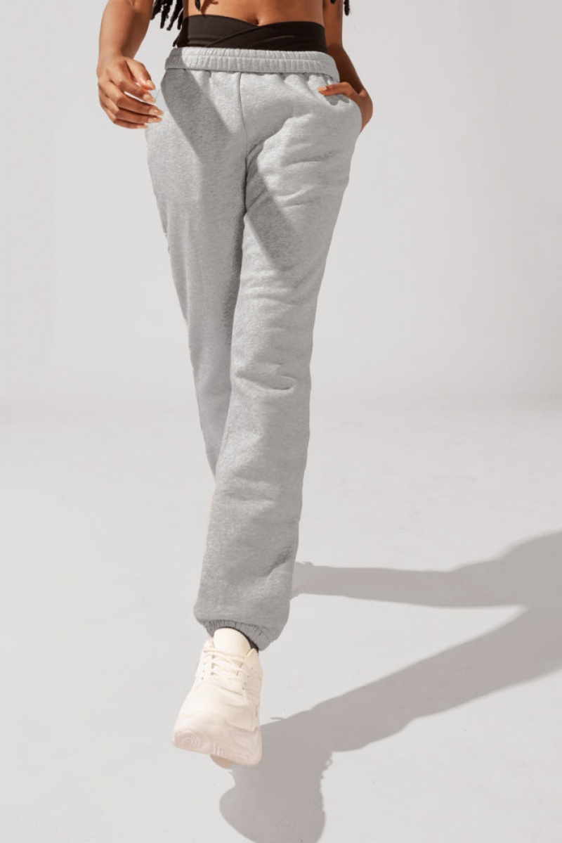 POPFLEX Cloud Rollover Sweatpant Šedé | LGJM32084