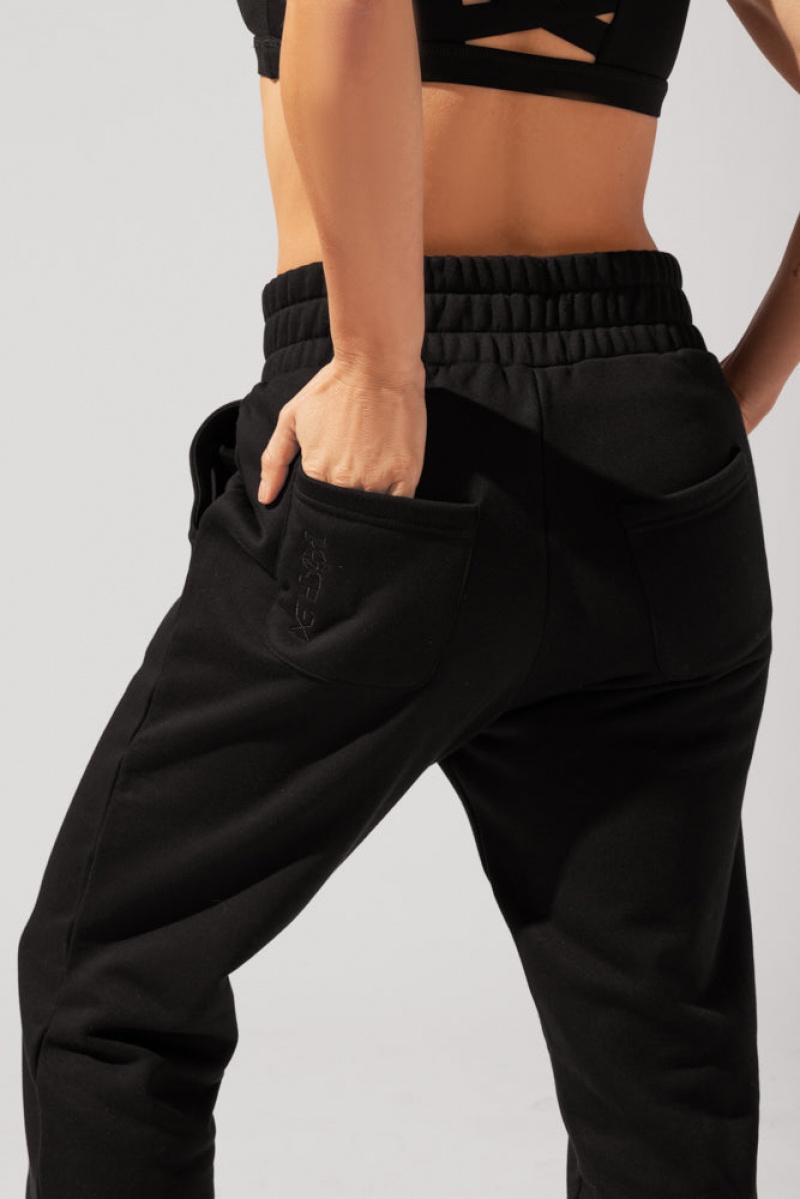 POPFLEX Cloud Rollover Sweatpant Černé | GMYS34890
