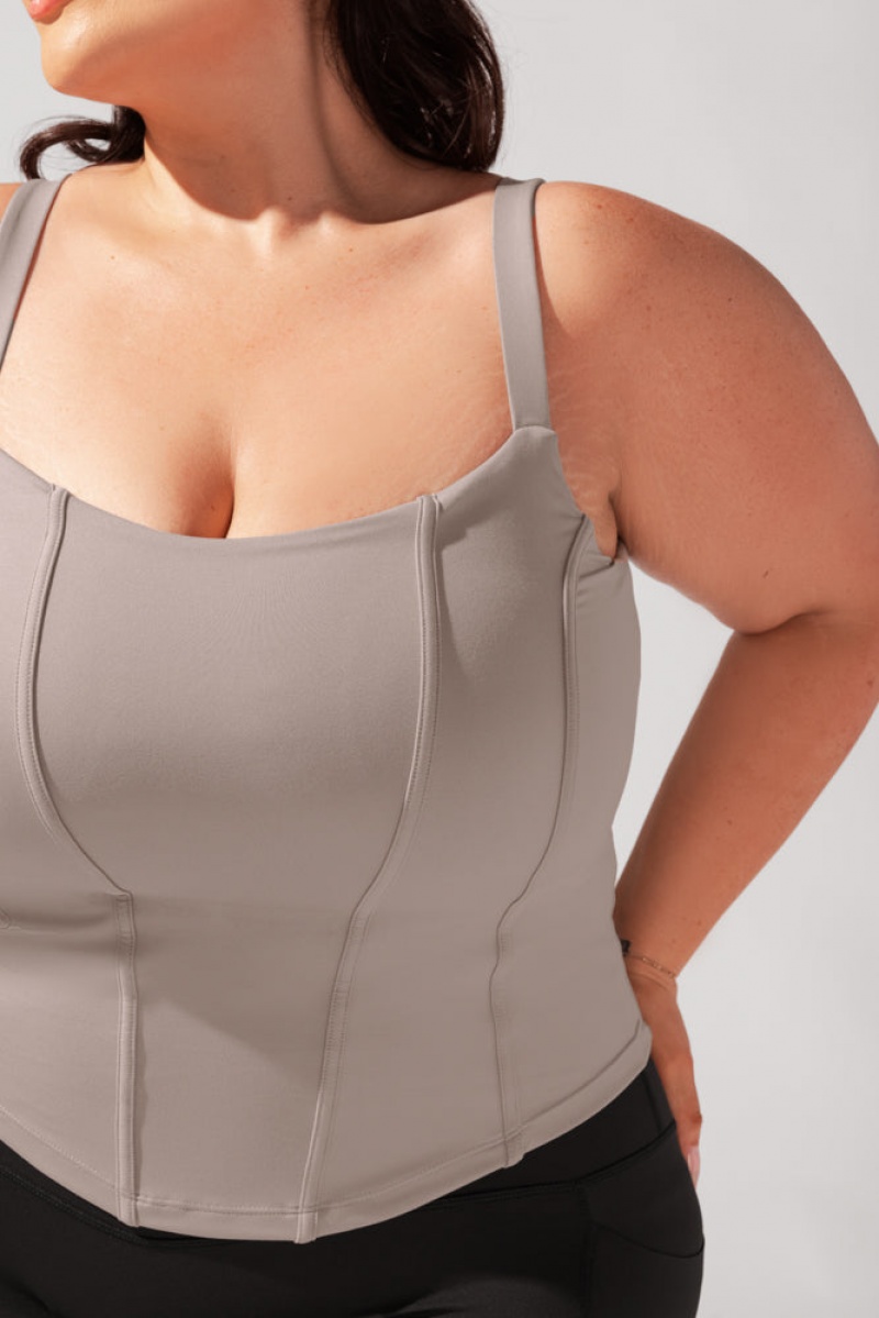 POPFLEX Corset Cami Smoky Taupe | KPYT90278
