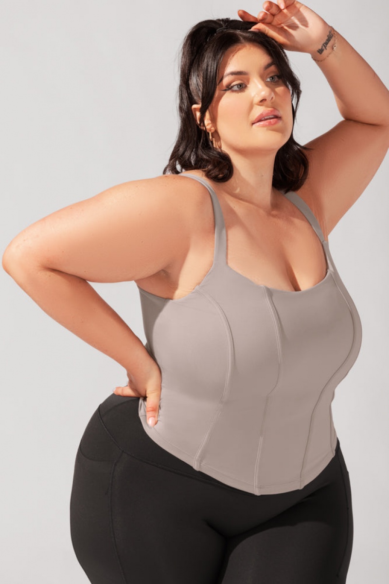 POPFLEX Corset Cami Smoky Taupe | KPYT90278