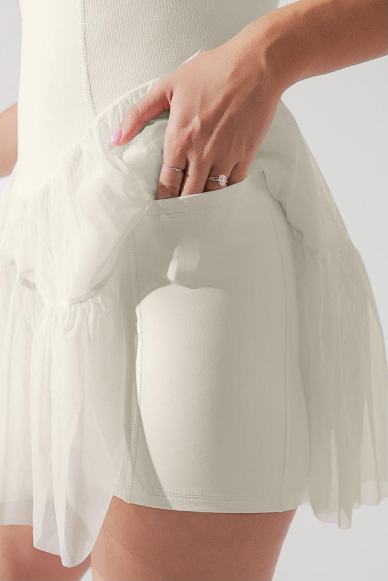 POPFLEX Corset Pirouette Šaty Krém | TJMO81403