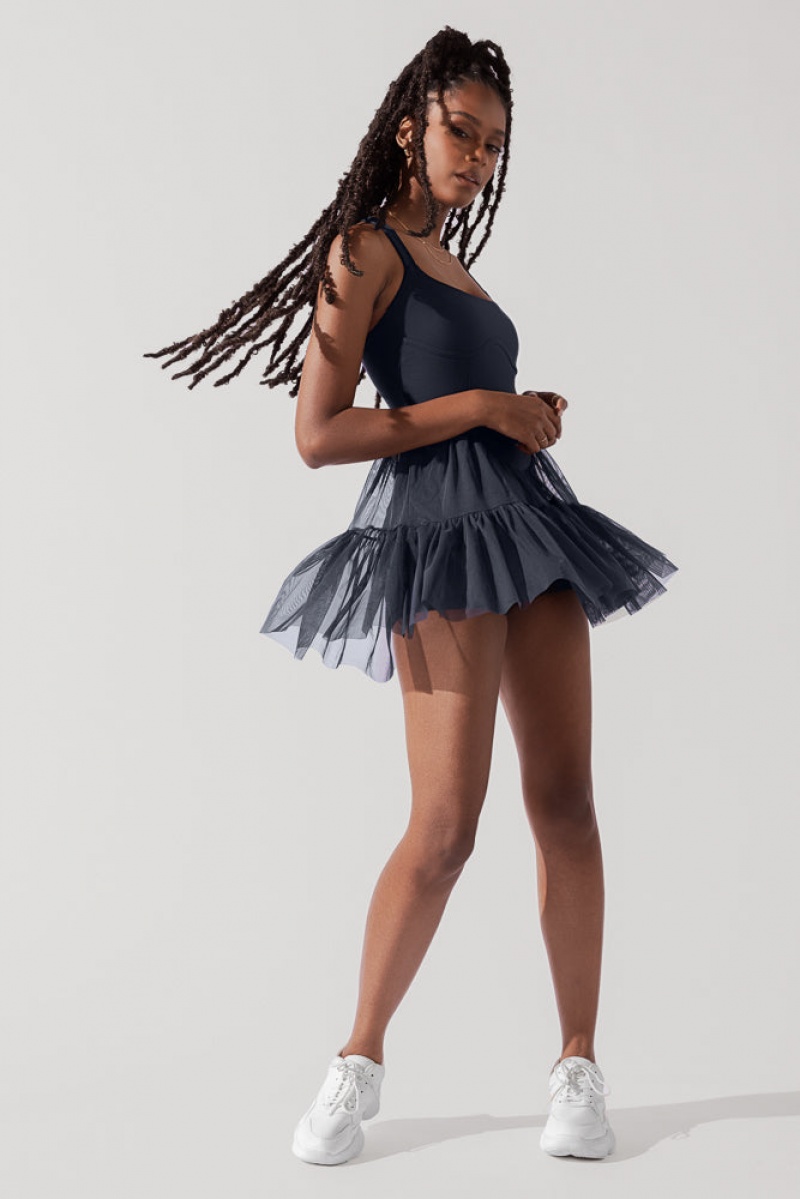POPFLEX Corset Pirouette Šaty Tmavě Blankyt | XWTG69710