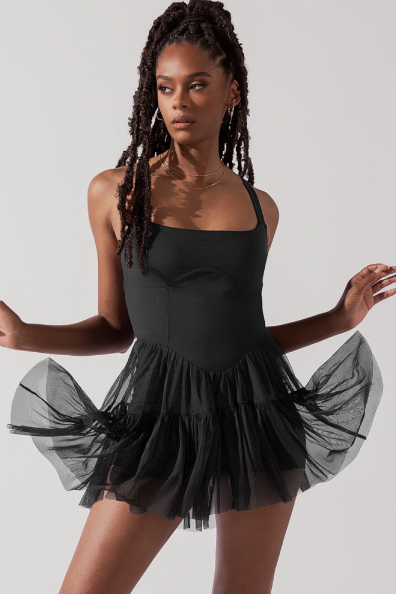 POPFLEX Corset Pirouette Šaty Černé | MWOE69028