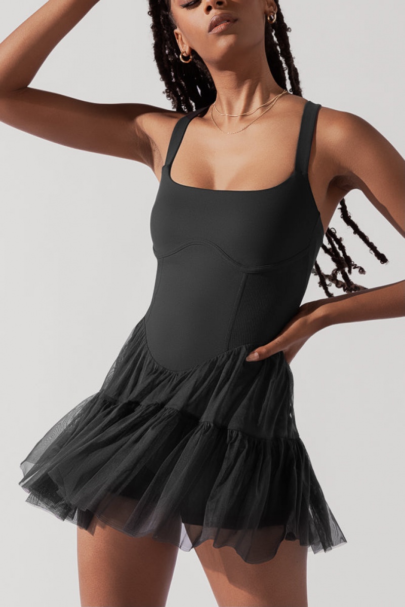POPFLEX Corset Pirouette Šaty Černé | MWOE69028