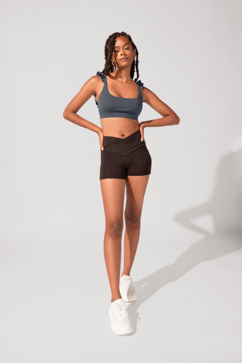 POPFLEX Crisscross Hourglass® Booty Krátké (Soft Touch) Černé | VIQA70352