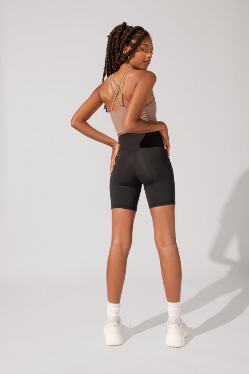 POPFLEX Crisscross Hourglass® Cyklistické Krátké (Soft Touch) Černé | WTSX42608