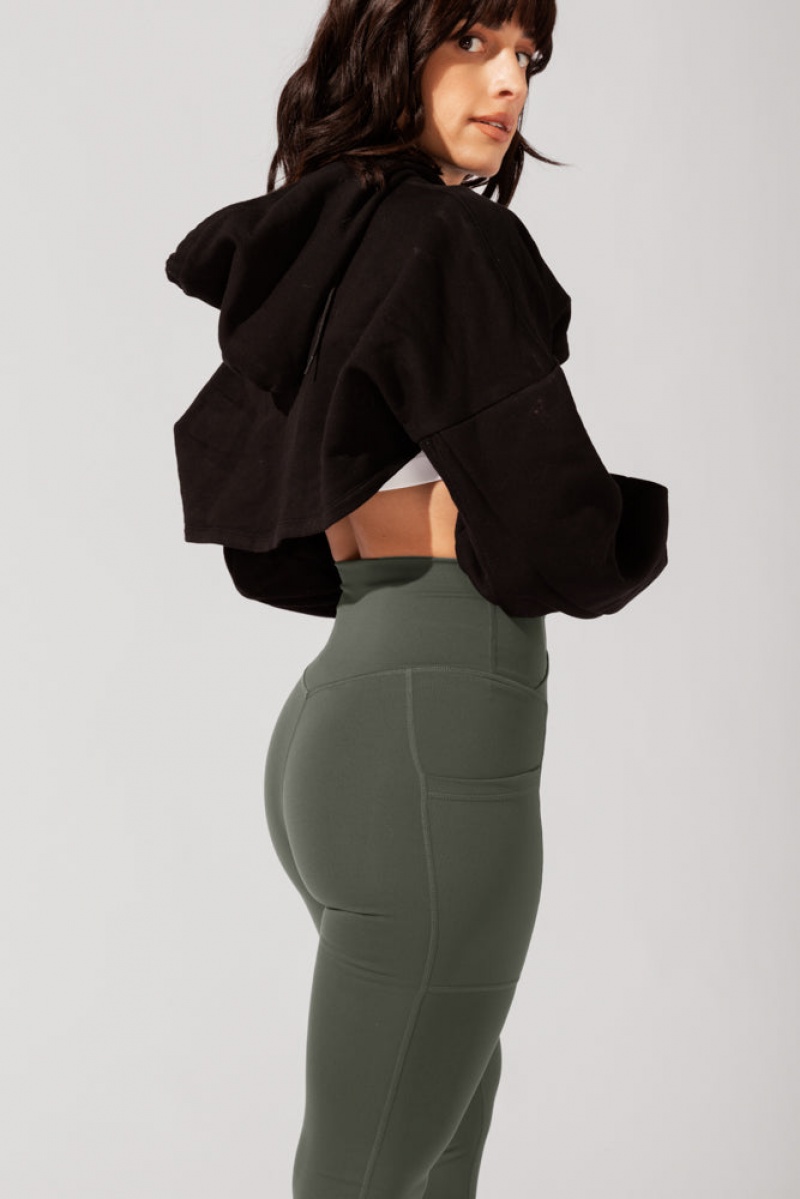 POPFLEX Crisscross Hourglass® Leggings with Pockets (Soft Touch) Tmavě | KPWV98506