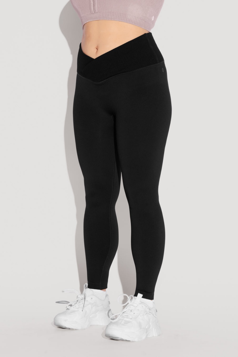 POPFLEX Crisscross Hourglass® Seamless Legging Černé | WXKO40958