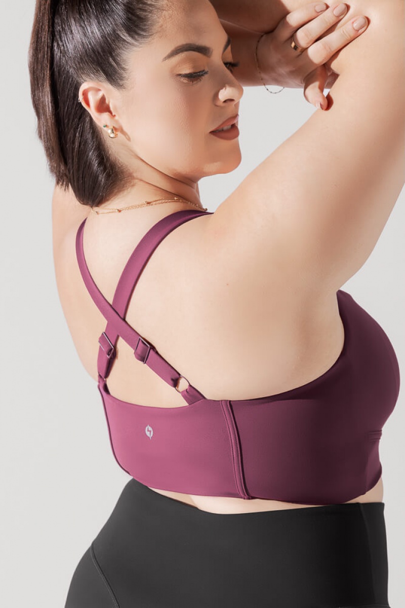 POPFLEX Daphne Corset Crop Top Plum | XVLK12974