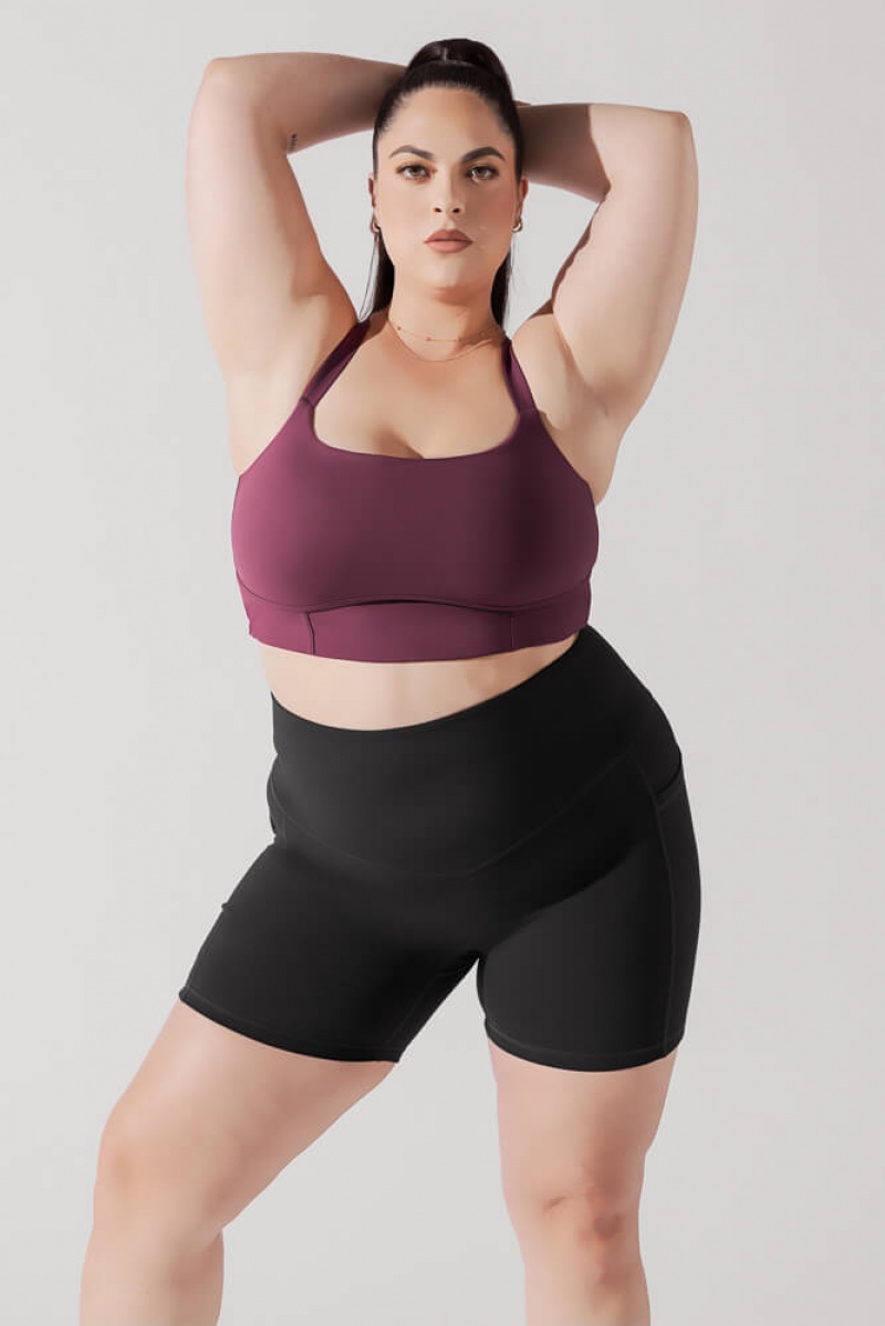 POPFLEX Daphne Corset Crop Top Plum | XVLK12974
