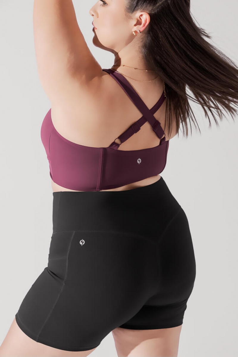 POPFLEX Daphne Corset Crop Top Plum | XVLK12974
