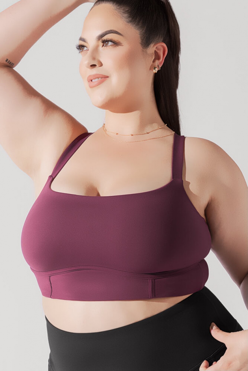 POPFLEX Daphne Corset Crop Top Plum | XVLK12974