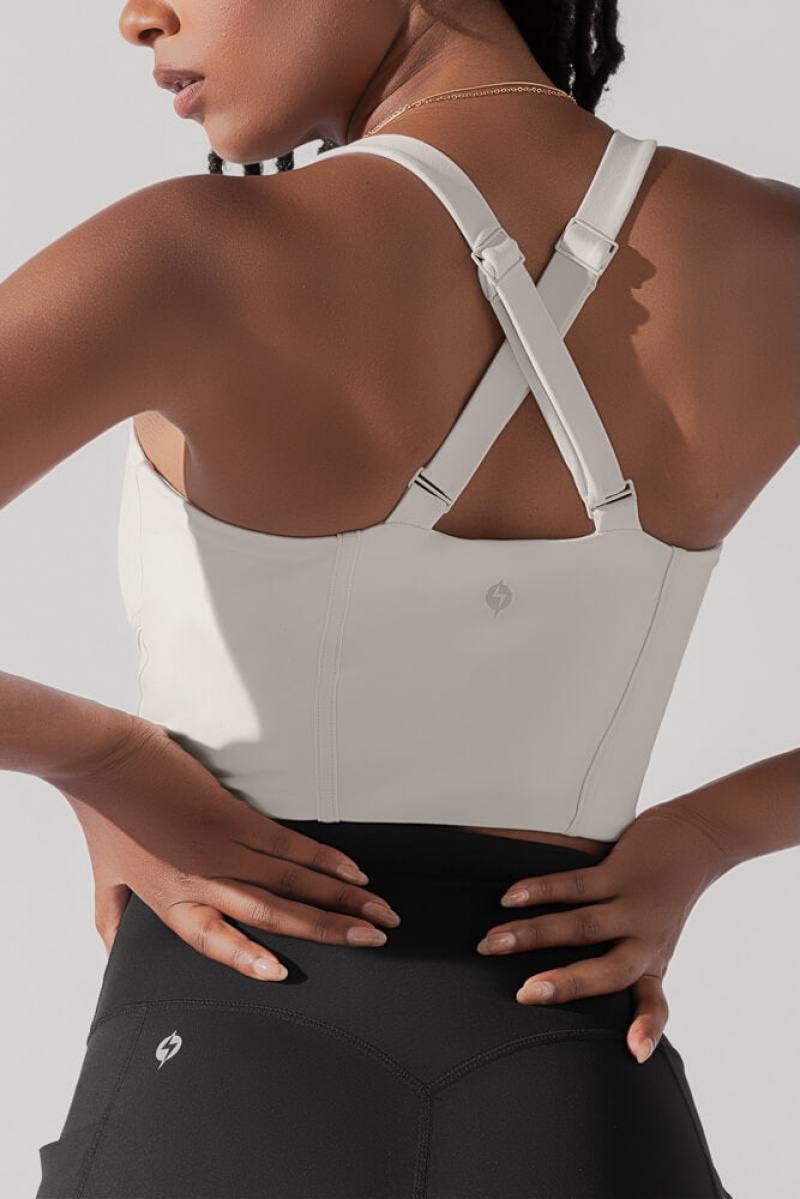 POPFLEX Daphne Corset Crop Top Světle | UGHX85347