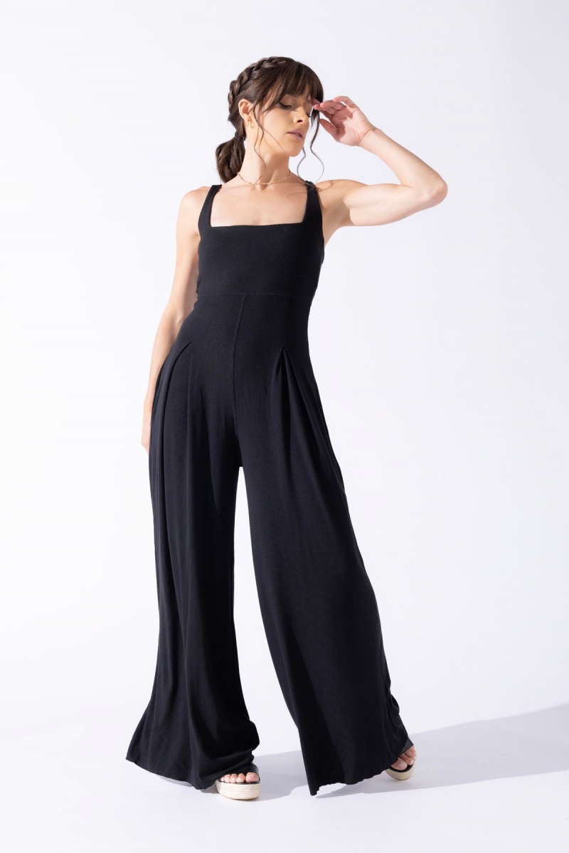 POPFLEX Go with the Flow Jumpsuit Černé | OJGL97546