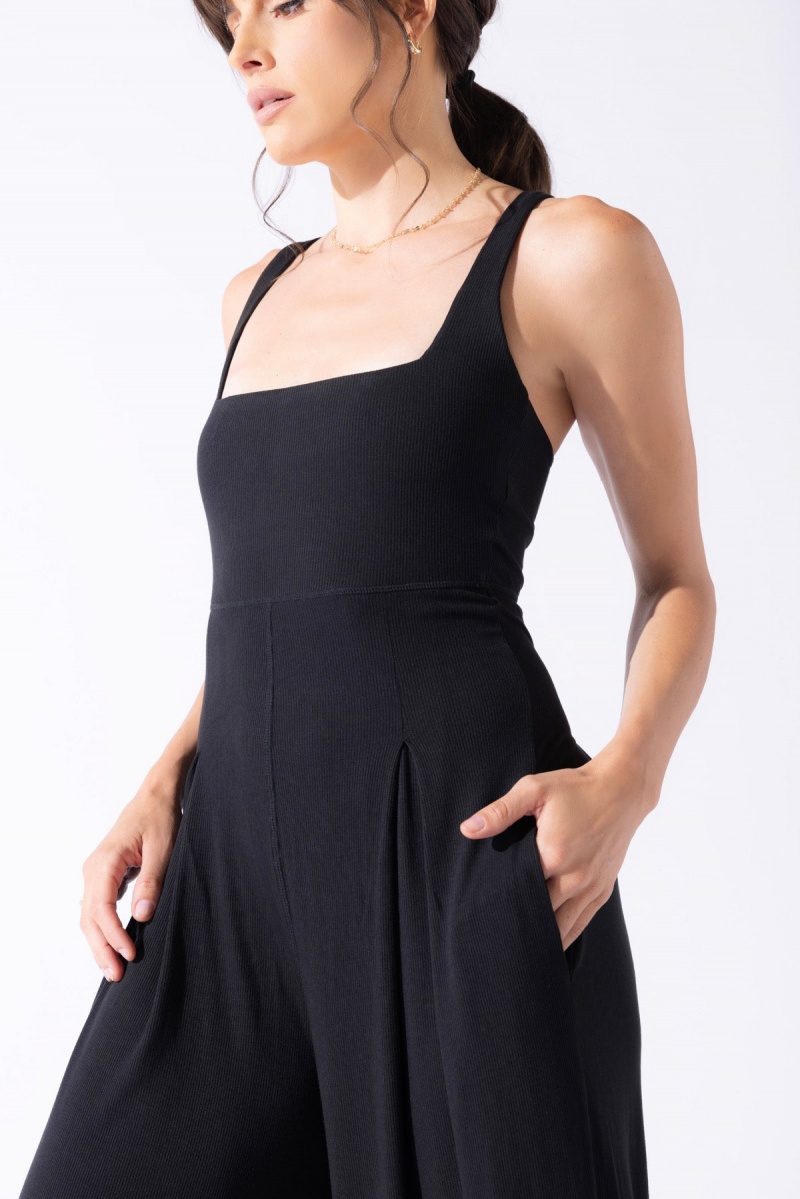 POPFLEX Go with the Flow Jumpsuit Černé | OJGL97546