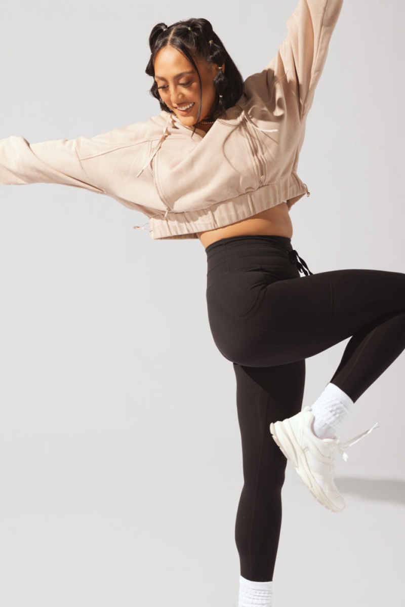 POPFLEX Half Zip Warm Up Hoodie Latte | VKFB45870