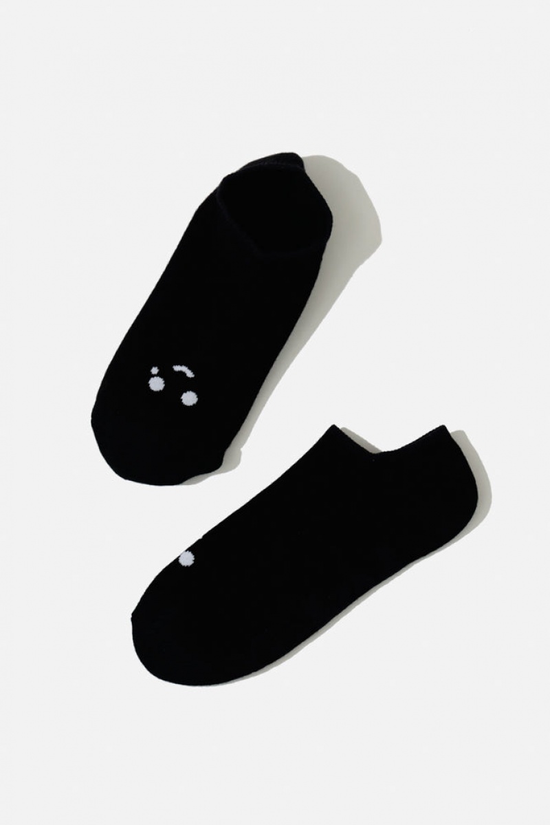 POPFLEX Happy Cry Face Low Rise Socks Černé | UYGH21507