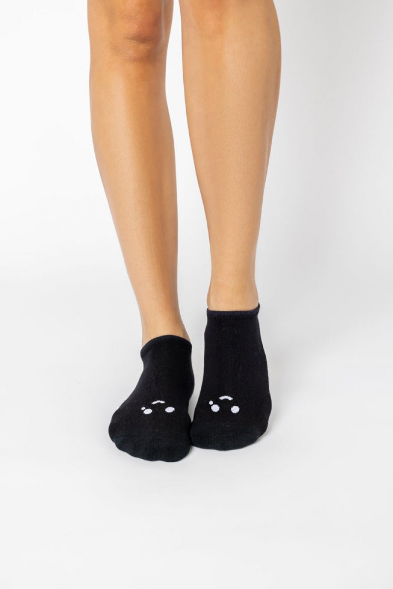POPFLEX Happy Cry Face Low Rise Socks Černé | UYGH21507