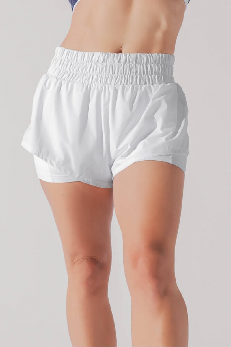 POPFLEX High Waisted Supershort™ Bílé | TXCS94758