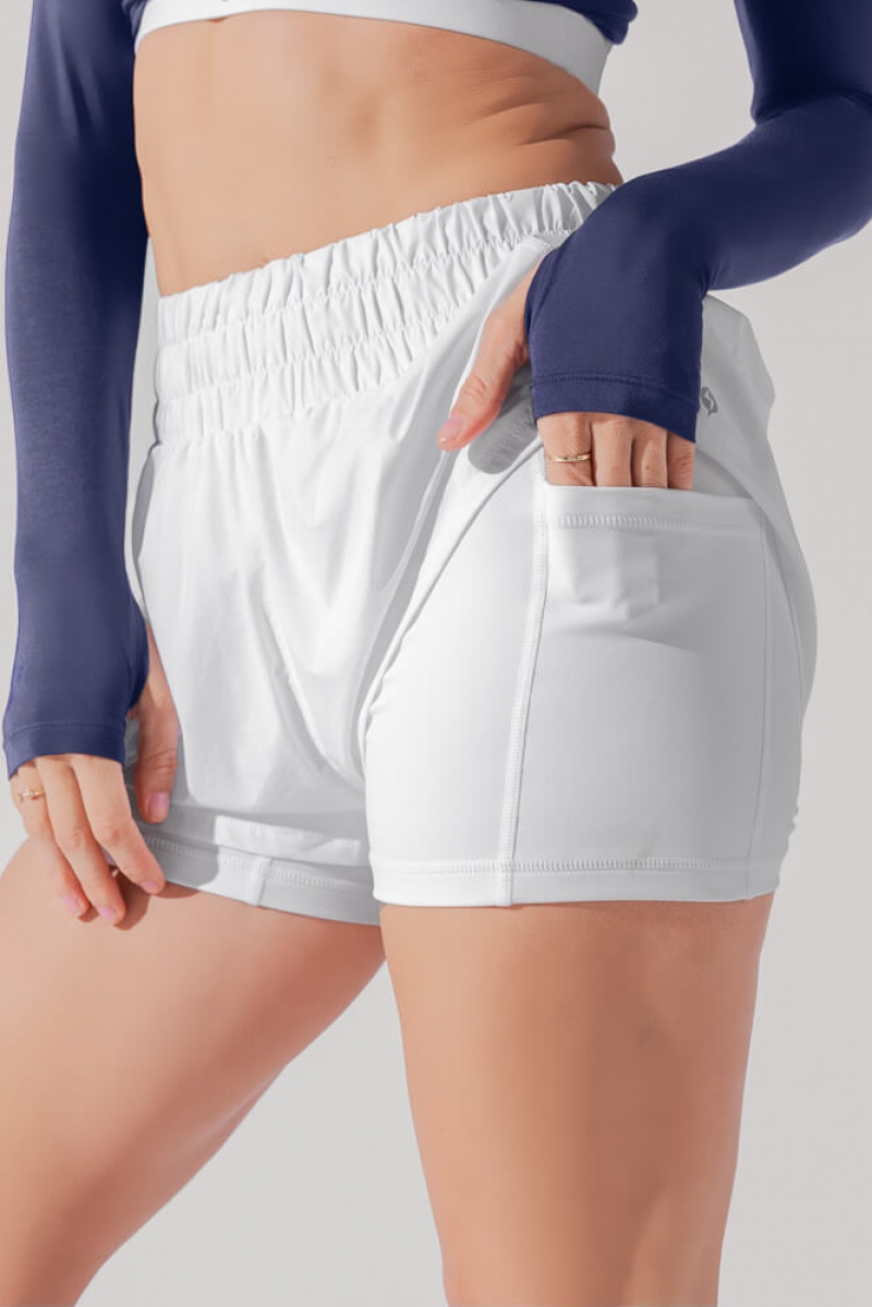 POPFLEX High Waisted Supershort™ Bílé | TXCS94758