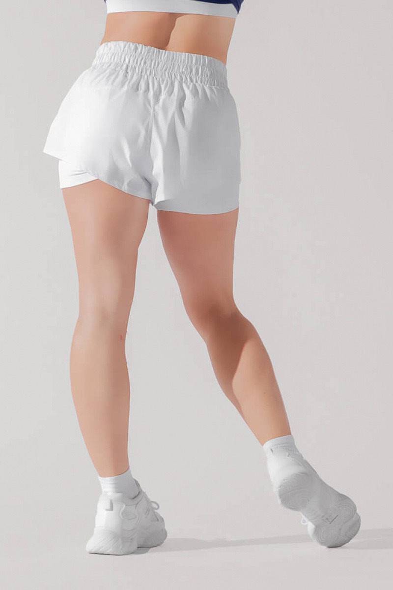 POPFLEX High Waisted Supershort™ Bílé | TXCS94758