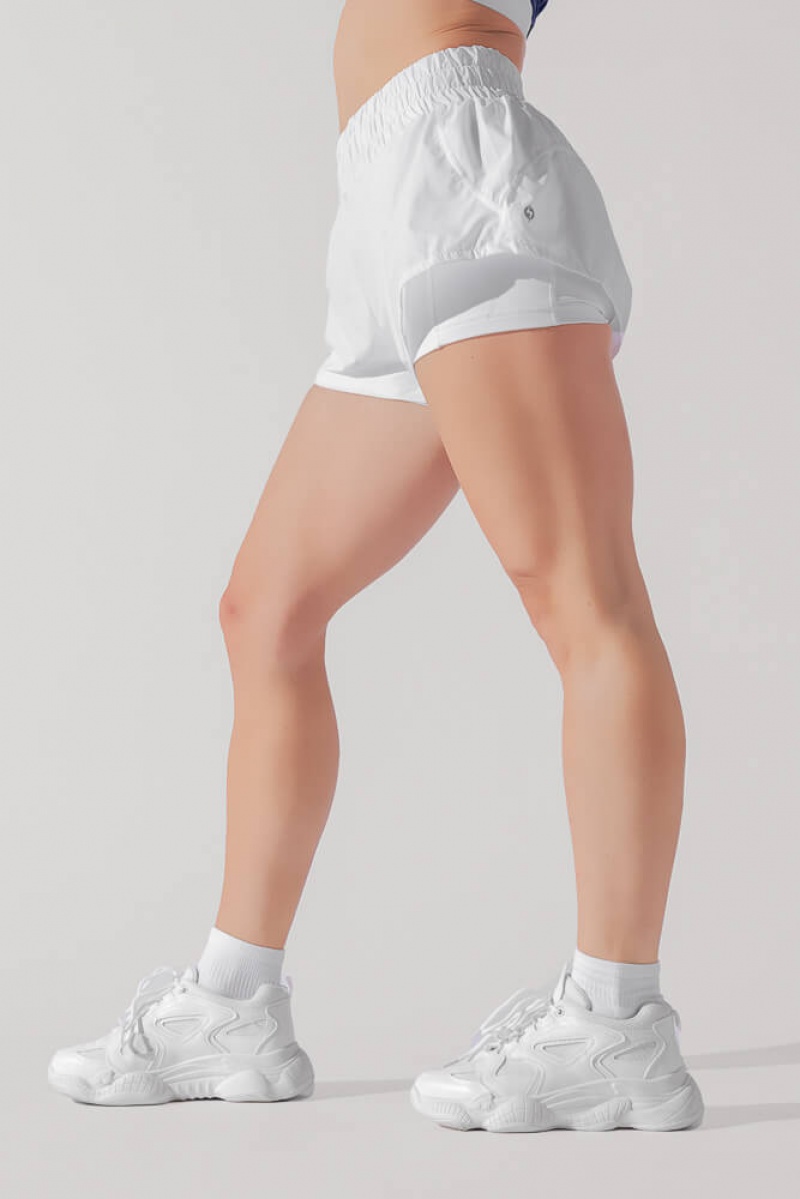 POPFLEX High Waisted Supershort™ Bílé | TXCS94758