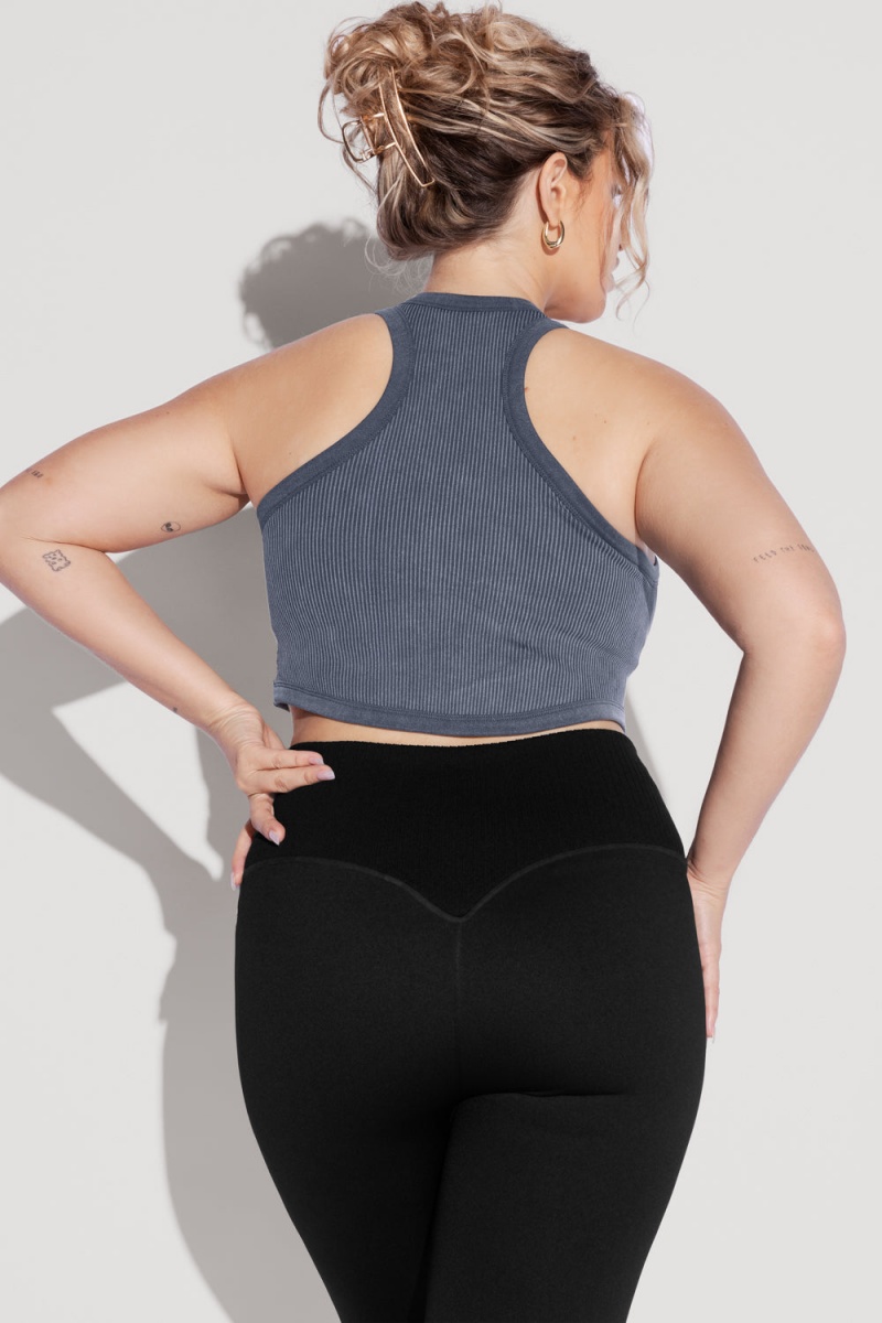 POPFLEX Let's Go Seamless Crop Top Indigo | NYQR52391