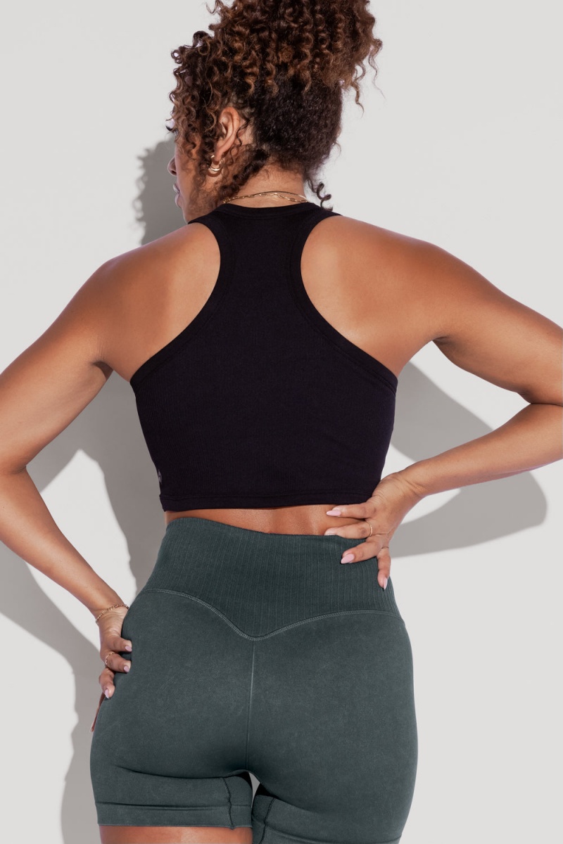 POPFLEX Let's Go Seamless Crop Top Černé | EHFM42956