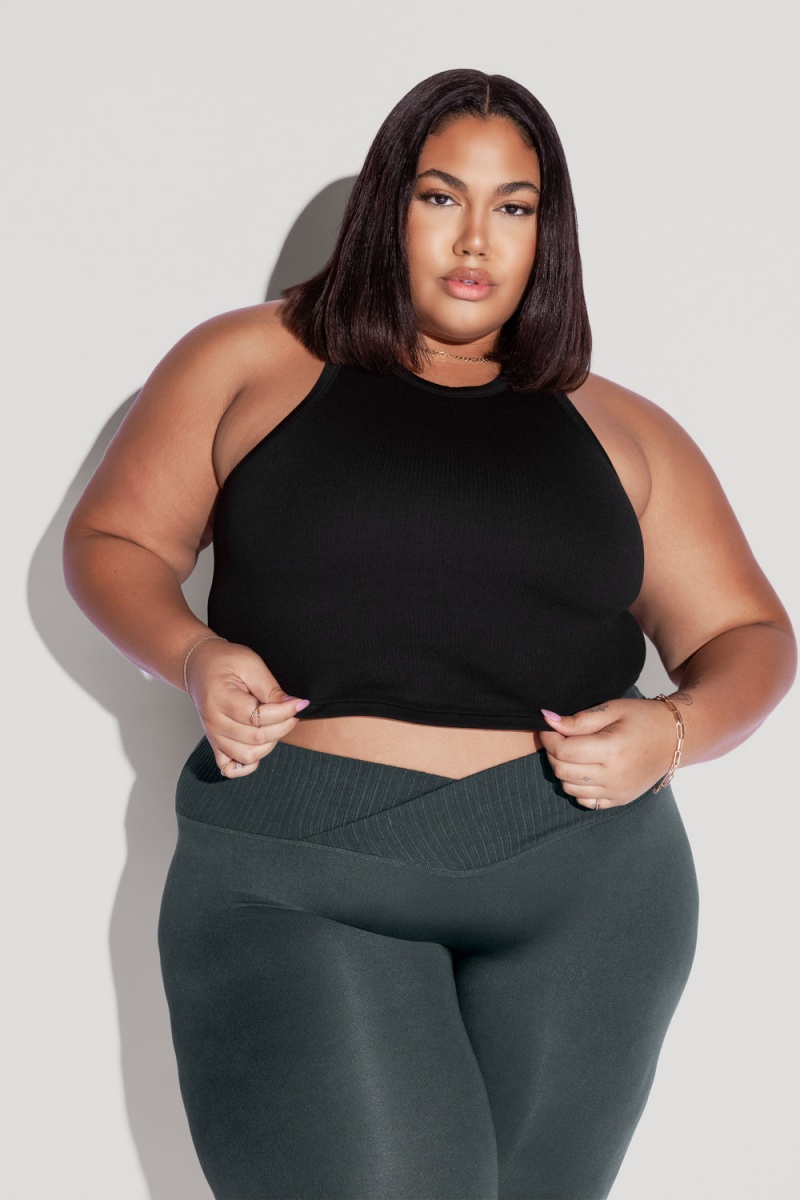 POPFLEX Let's Go Seamless Crop Top Černé | FPDK91538