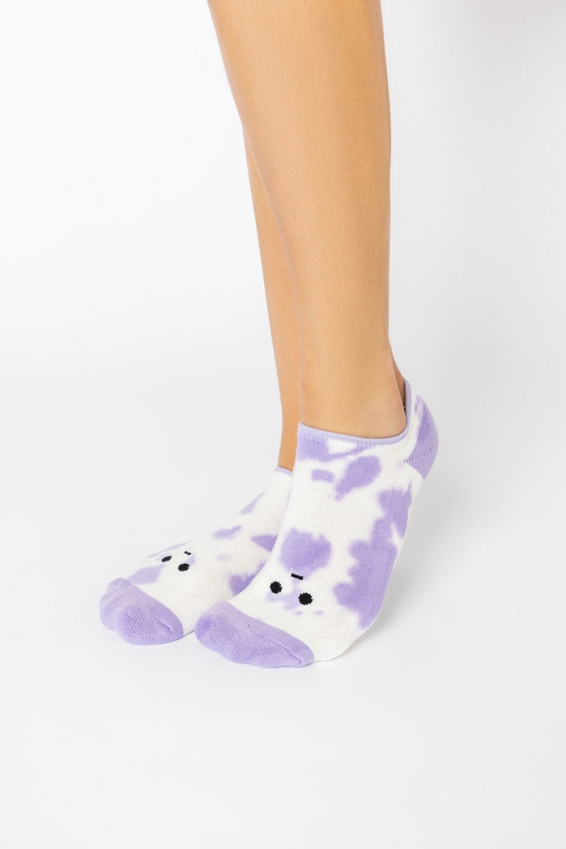 POPFLEX Meh Face Low Rise Socks Fialové | HJAM85412