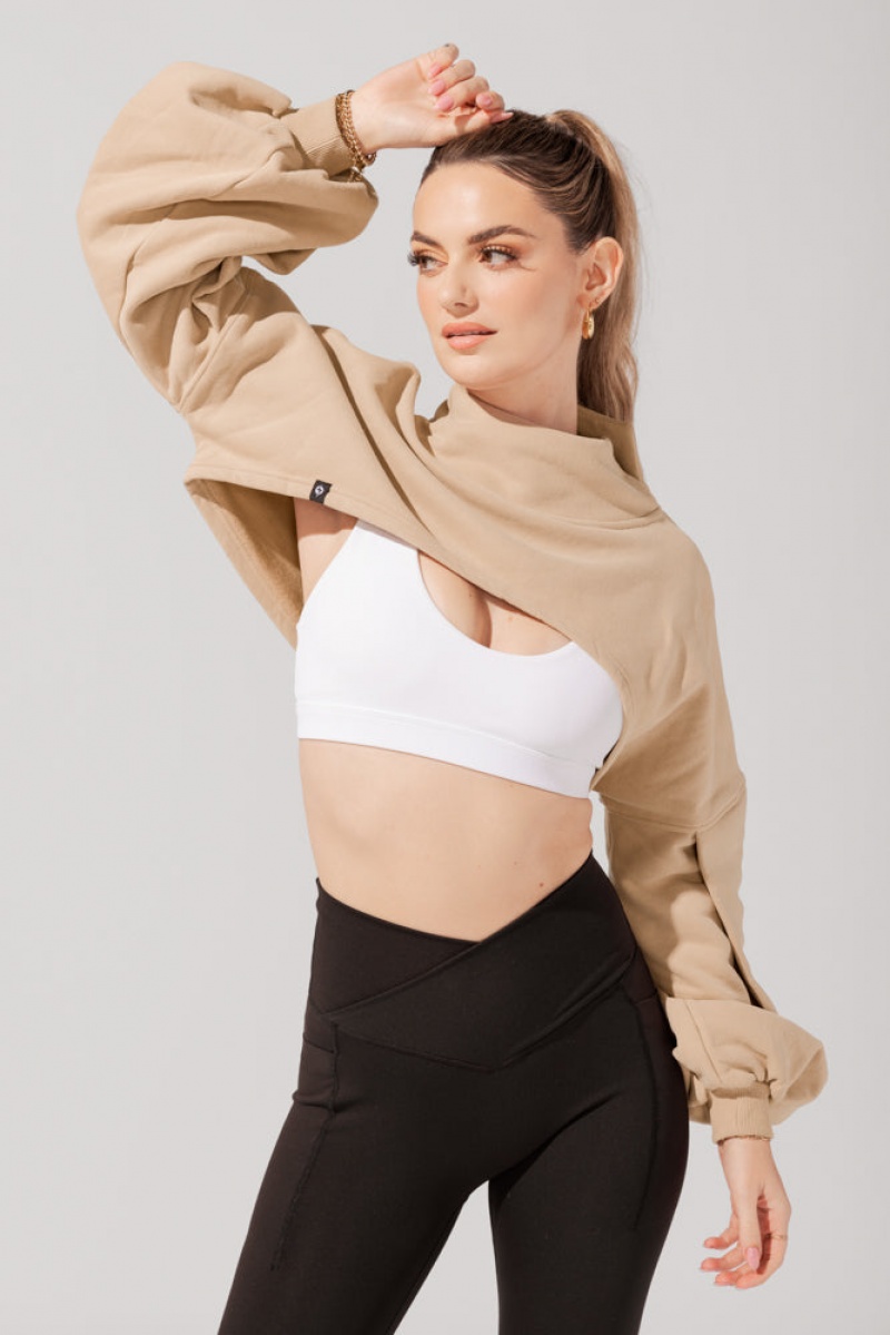 POPFLEX Mockneck Shruggie Taupe | PGAE37260