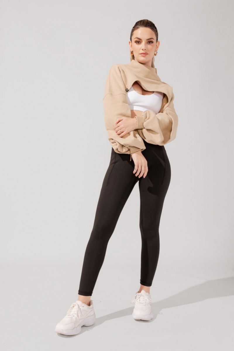 POPFLEX Mockneck Shruggie Taupe | PGAE37260