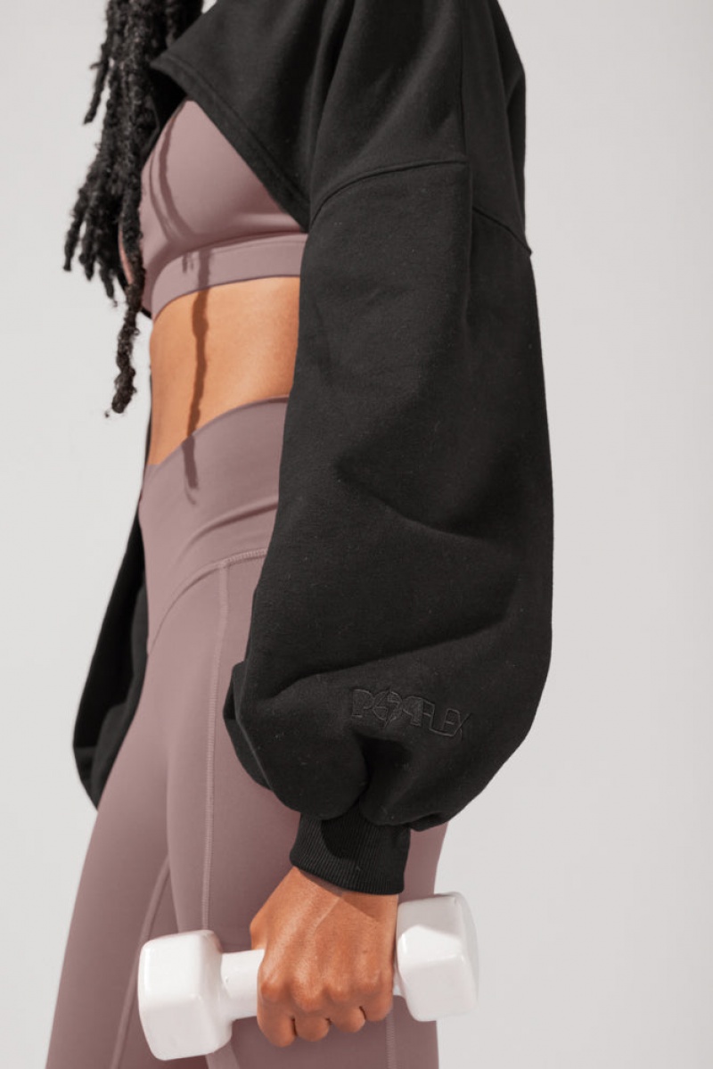 POPFLEX Mockneck Shruggie Černé | TOXC65401