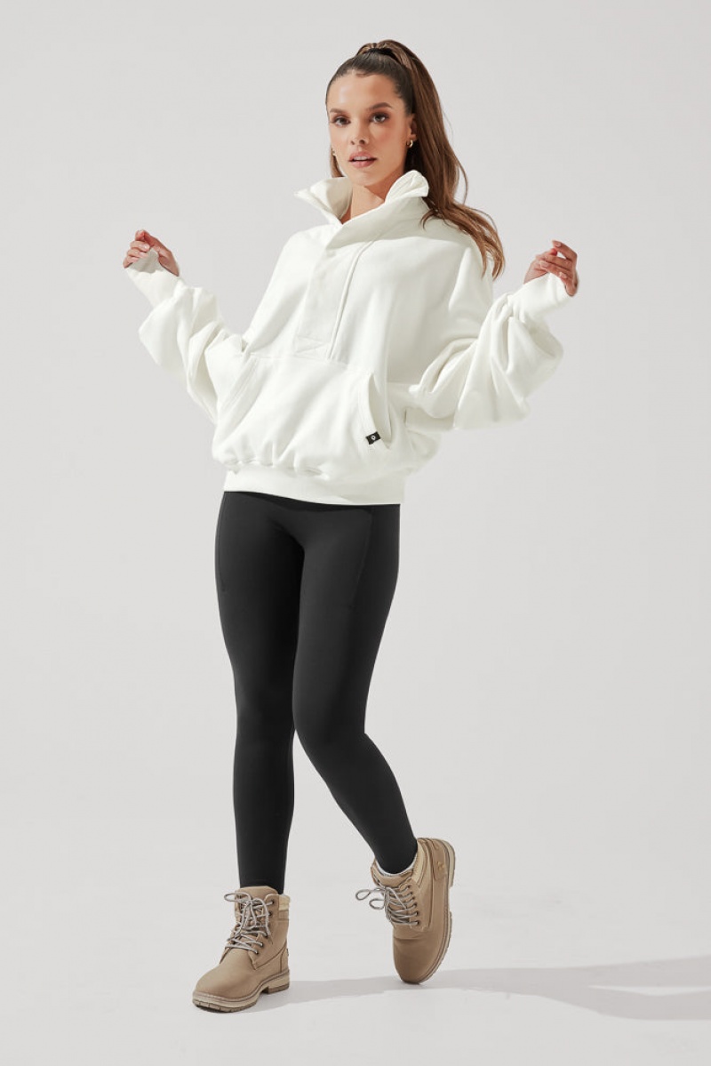POPFLEX Ooey Gooey Half Zip Svetrové Almond Milk | BDLC21637
