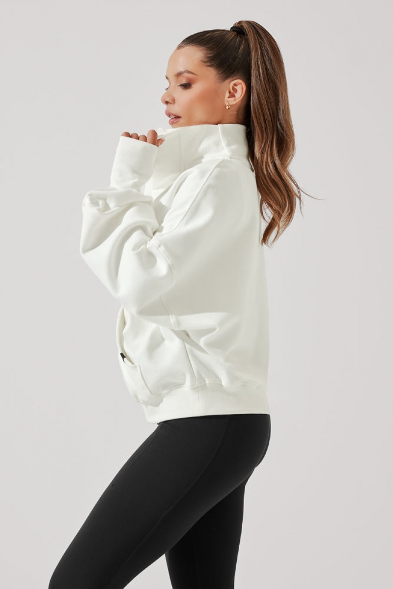 POPFLEX Ooey Gooey Half Zip Svetrové Almond Milk | BDLC21637