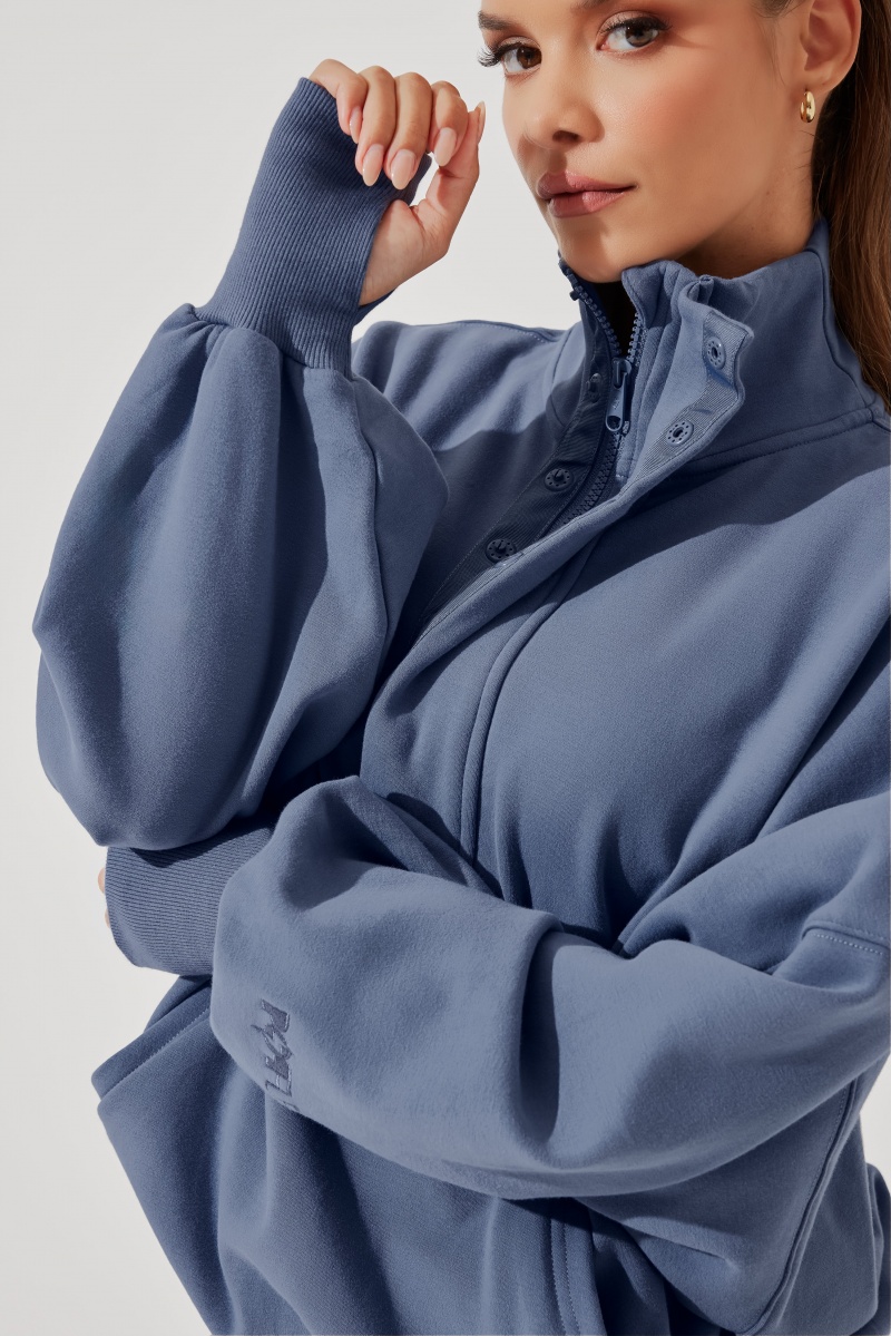 POPFLEX Ooey Gooey Half Zip Svetrové Blankyt | QZTG82561