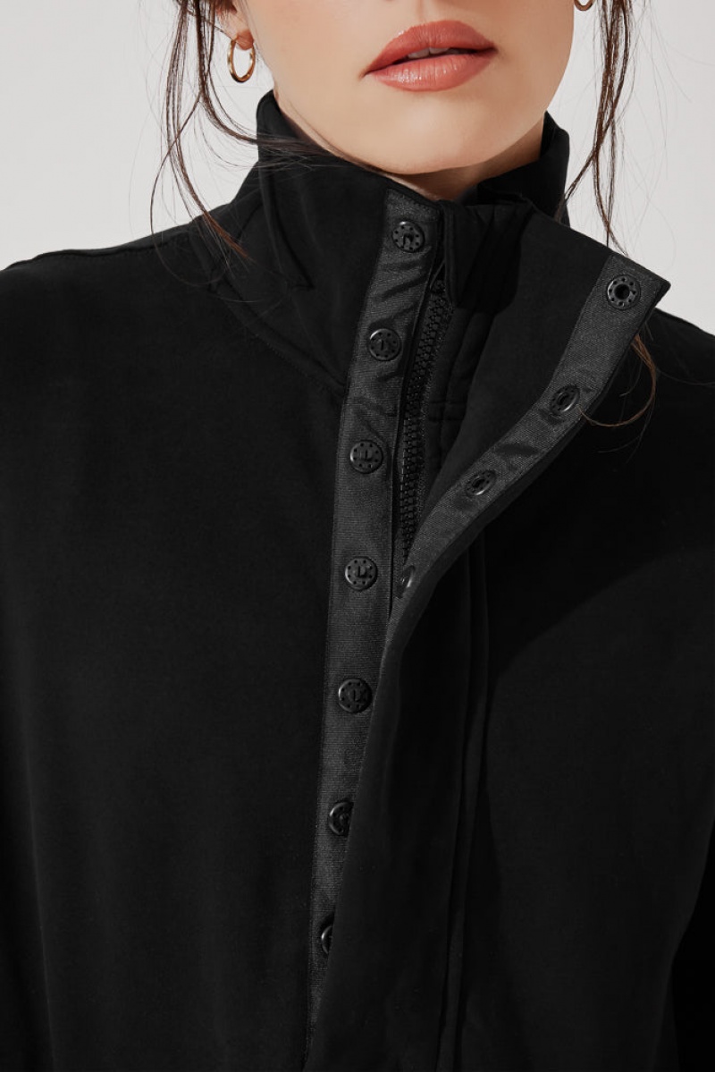 POPFLEX Ooey Gooey Half Zip Svetrové Černé | ECMI48690