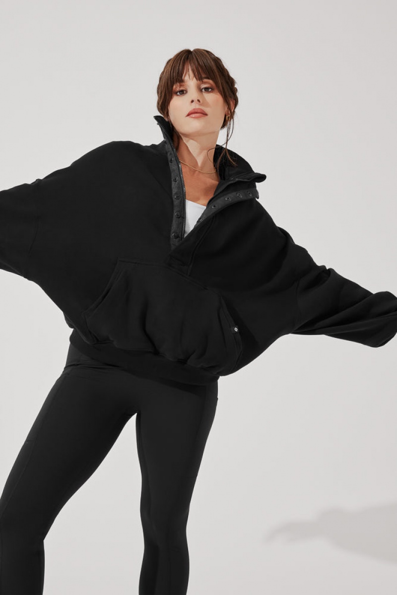 POPFLEX Ooey Gooey Half Zip Svetrové Černé | ECMI48690