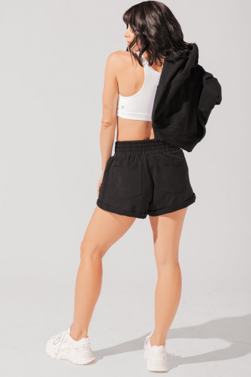 POPFLEX Ooey Gooey Lounge Shorts with Pockets Černé | HVUM95684