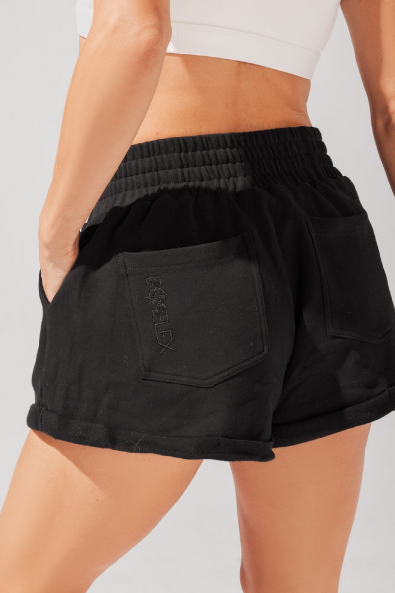 POPFLEX Ooey Gooey Lounge Shorts with Pockets Černé | HVUM95684