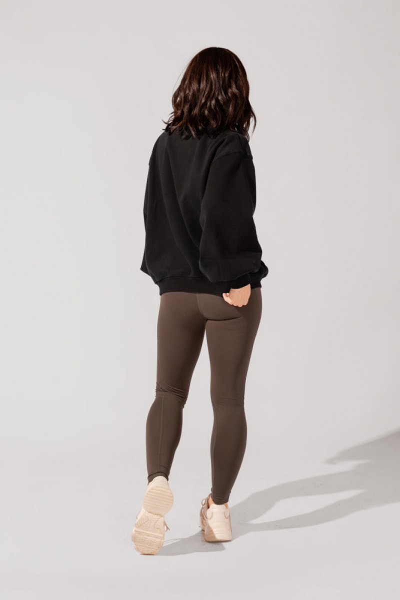POPFLEX Ooey Gooey Mockneck Sweatshirt with Pockets Černé | OXHS36152