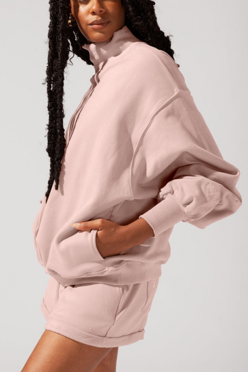 POPFLEX Ooey Gooey Mockneck Sweatshirt with Pockets Ballet Slipper | LGHE46851