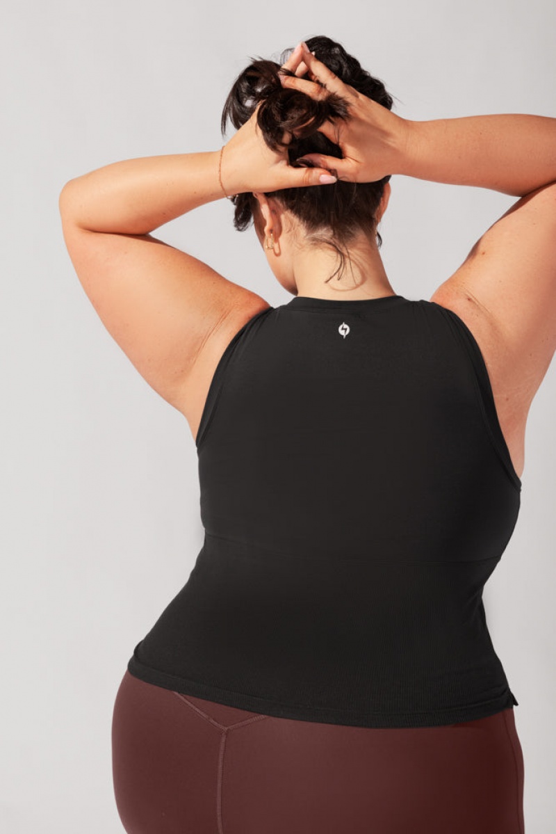 POPFLEX Peekaboo Crew Tank Černé | PQBD72689