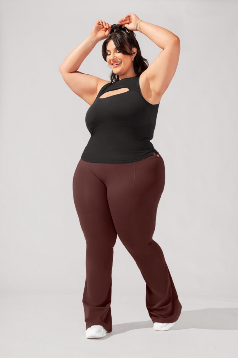 POPFLEX Peekaboo Crew Tank Černé | PQBD72689