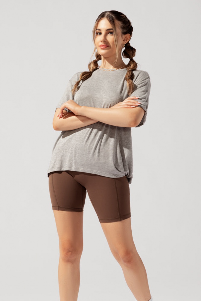 POPFLEX Perfect Boyfriend Tee Šedé | HQEK14563